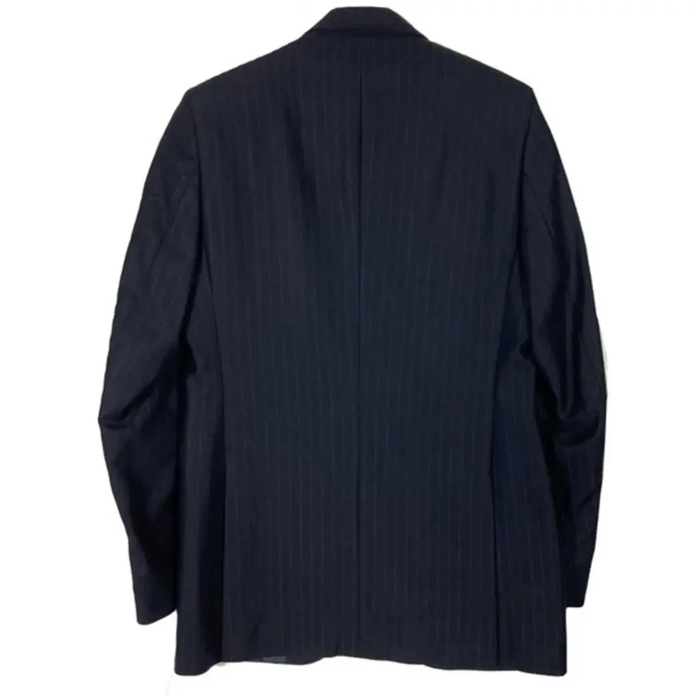 TED BAKER ENDURANCE Blazer Jacket Chest 42”inch Navy Pinstripe Wool Holes-photos
